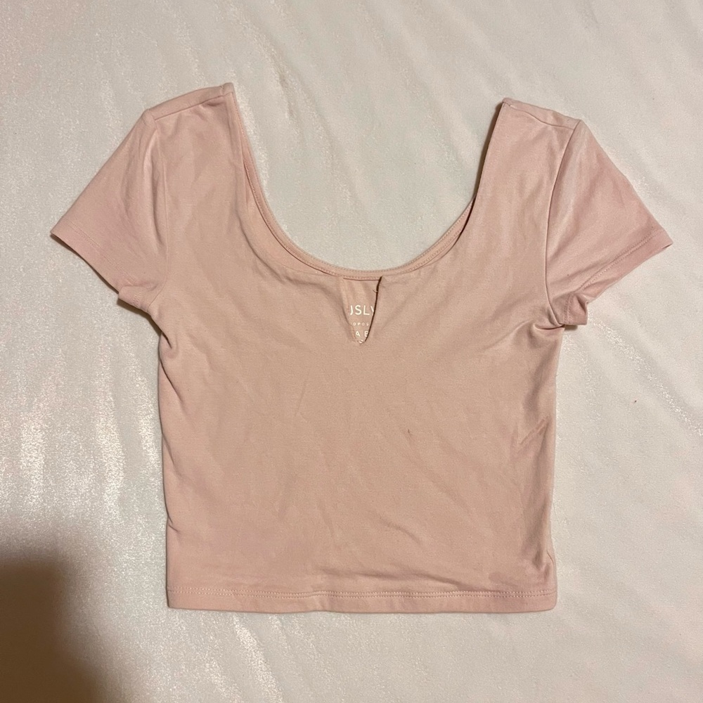 light pink baby tee